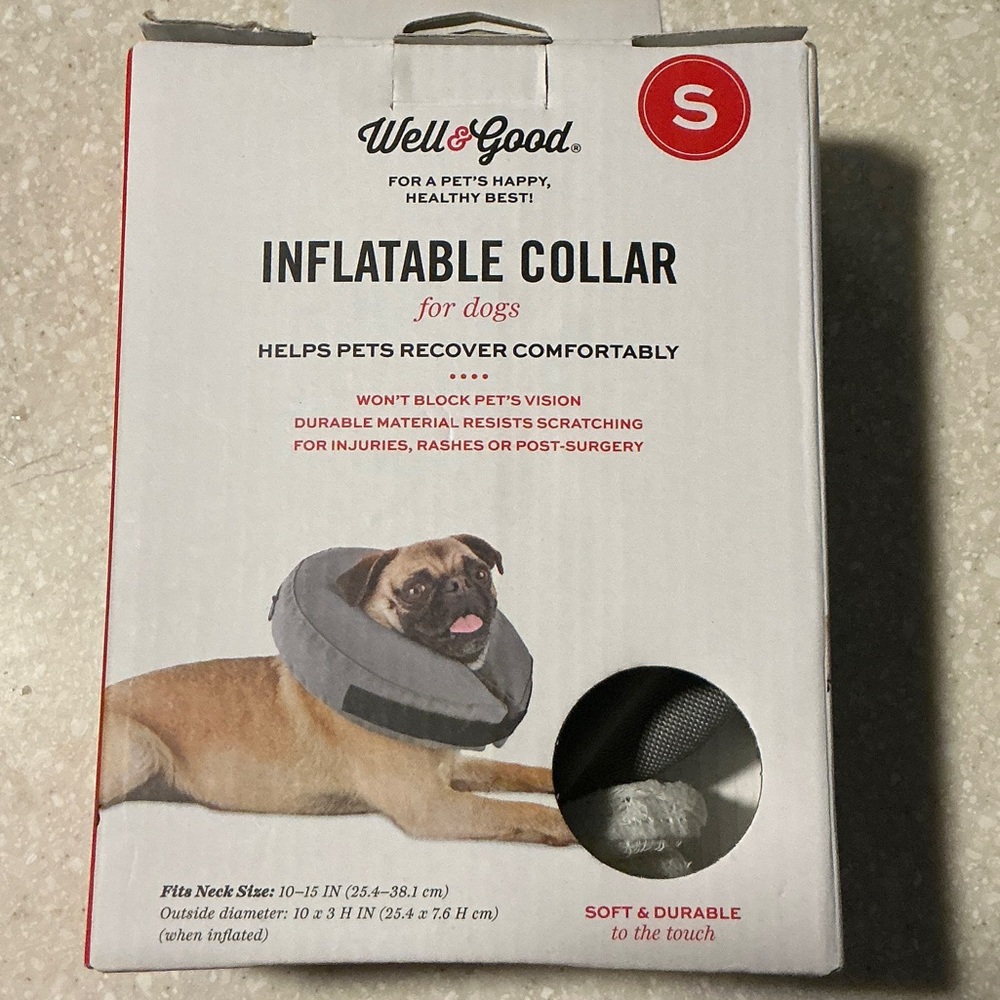 Gray Inflatable Dog Collar